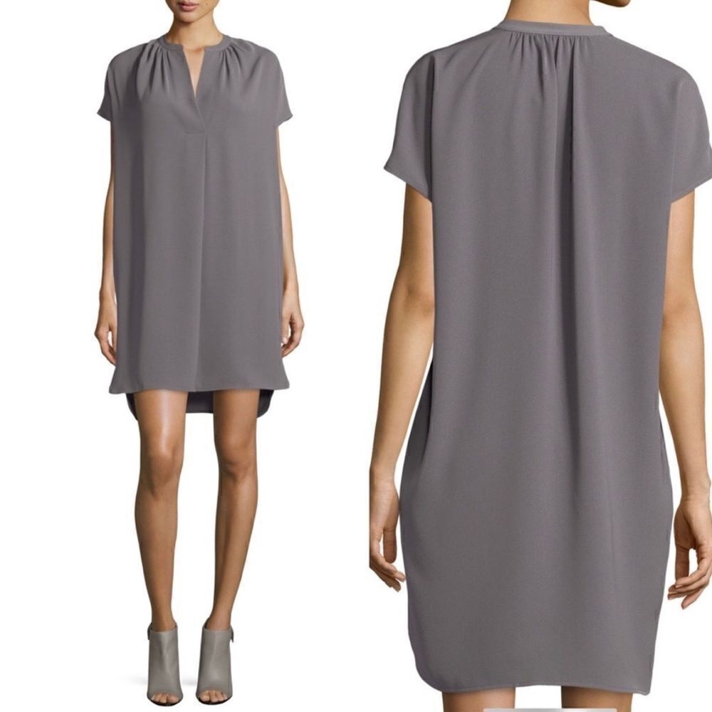 Vince Women’s Gray Lagenlook Popover Tunic Shift Dress S